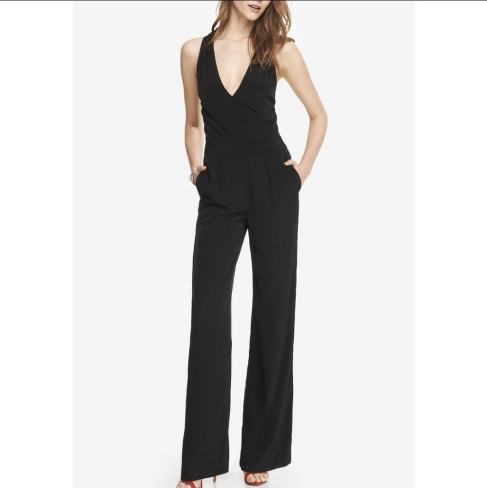 Express Wide Leg Halter Jumpsuit